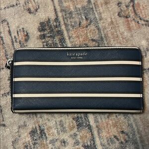 Kate Spade Navy and Tan Striped Wallet